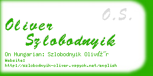 oliver szlobodnyik business card
